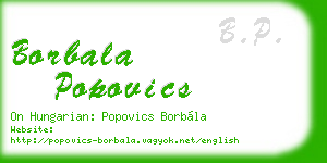 borbala popovics business card
