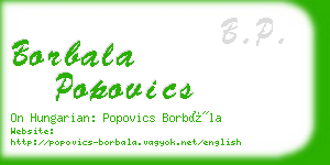 borbala popovics business card